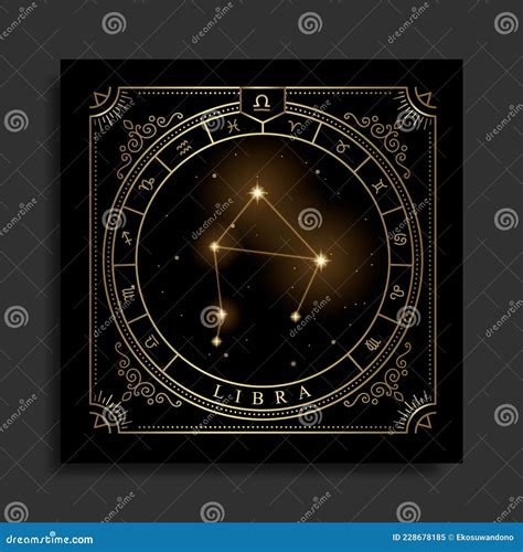 Libra Zodiac Constellation Symbol with Modern, Esoteric and Boho Styles
