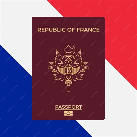 Premium Vector | Official French Passport on Map and Flag Backgrounds