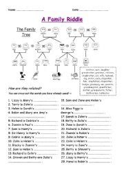 A Family Riddle - Understanding the Family Tree - ESL worksheet by ...