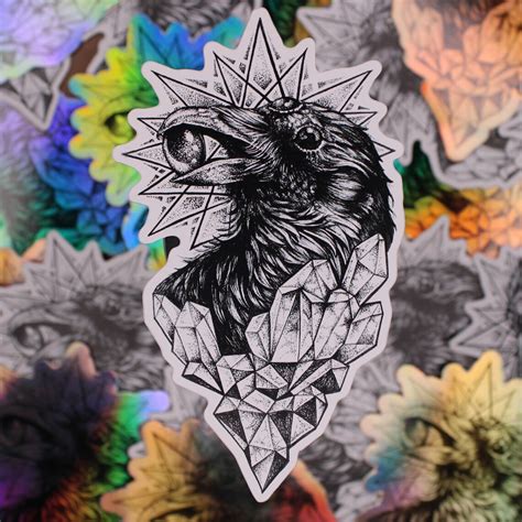Three Eyed Raven Raven Fantasy Art Mystical Vinyl Etsy