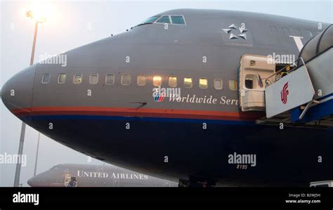 United Airlines Boeing 747 400 Parked Beijing International Airport