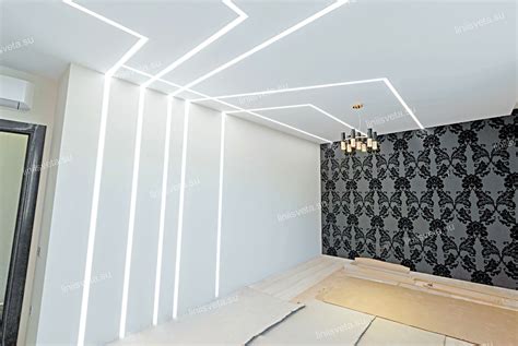 Световые линии на натяжном потолке ー заказать по выгодной цене за м2 с ...