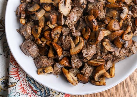 Buttered Steak Bites with Mushrooms - Barefeet in the Kitchen