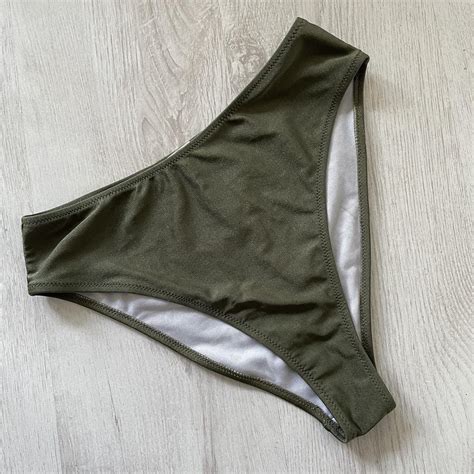 Missguided Women S Khaki Bikini And Tankini Bottoms Depop