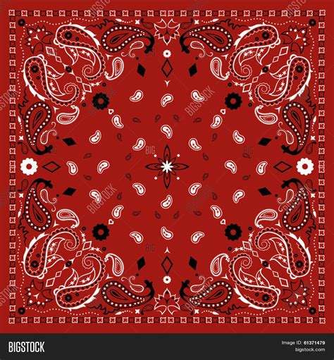 Red Paisley Bandana Vector Photo Free Trial Bigstock