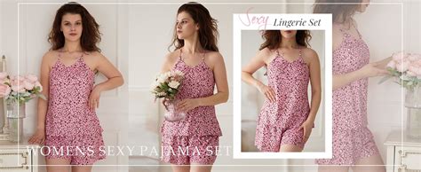 Ekouaer Womens Cami Pajama Set Sexy Lingerie Sets Sleeveless Sleepwear Piece Soft Pjs Sets