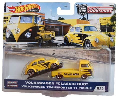 Amazon Mattel Hot Wheels Team Transport Volkswagen Transporter T Pickup Yellow Toys