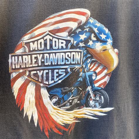 Vintage 1998 Harley Davidson Eagle tee. Mikes Famous... - Depop