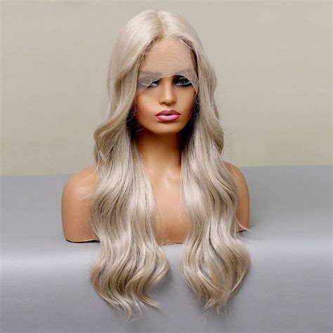 Lace Front Blonde Wig With Ashy Platinum Wig Light Honey Etsy