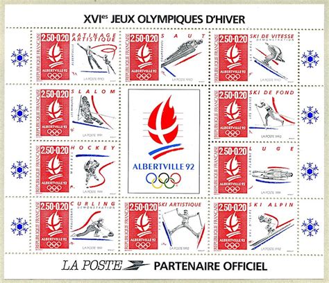 XVIème Jeux Olympiques dHiver LA POSTE Partenaire officiel Jeux