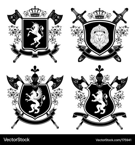 Heraldic shield Royalty Free Vector Image - VectorStock