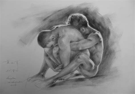Drawing Charcoal Male Nude 16098 Dessin Par Hongtao Huang Artmajeur