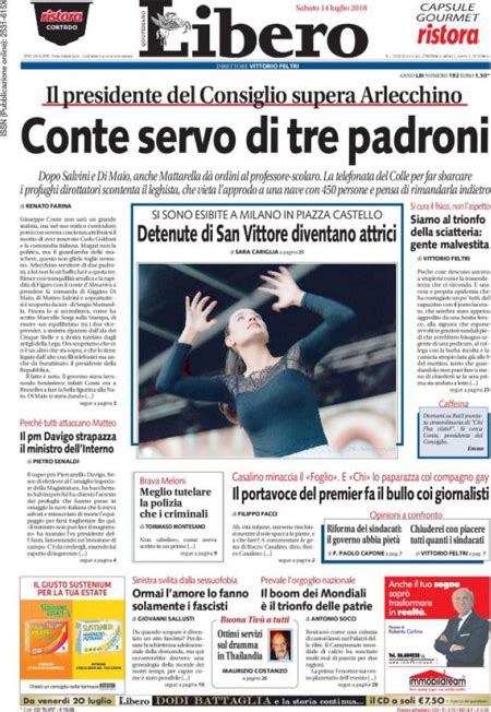 Le Prime Pagine Di Sabato Luglio Il Post