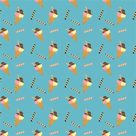 Seamless Pattern Ice Cream Sweet Dessert 23799863 Vector Art At Vecteezy