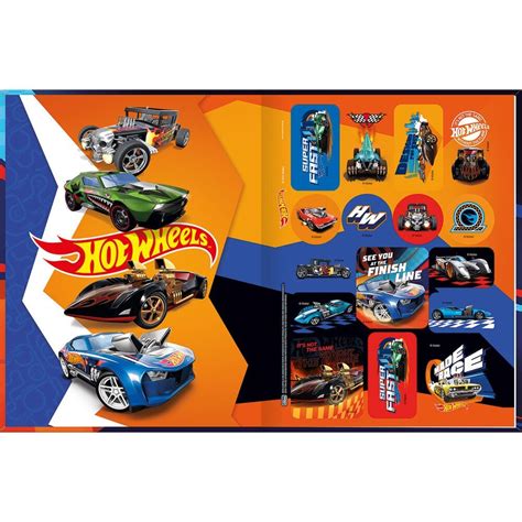 Caderno Brochura Universit Rio Capa Dura Folhas Preto Hot Wheels Tilibra Welban