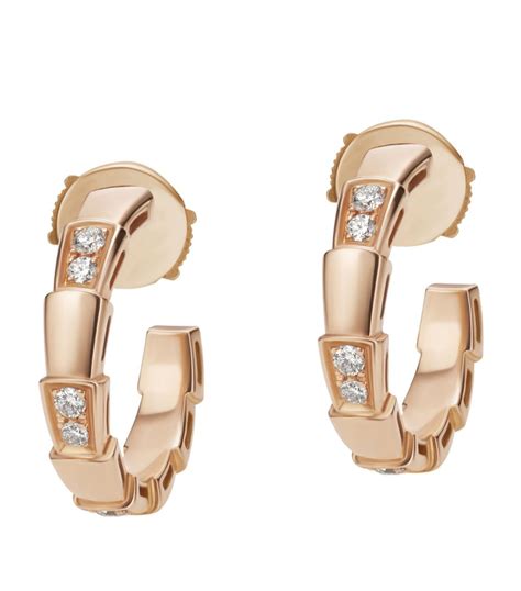 Bvlgari Rose Gold And Diamonds Serpenti Viper Earrings Harrods Kr