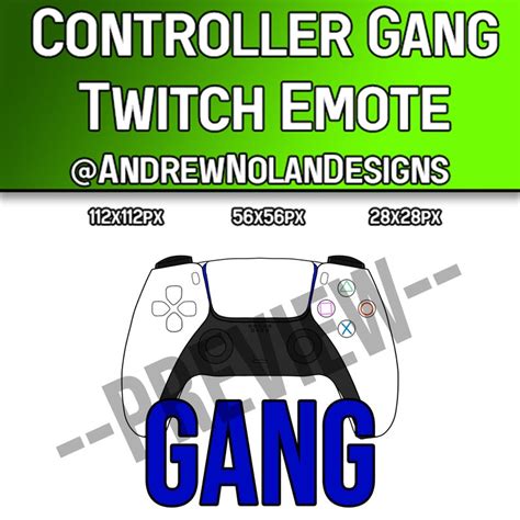 PS5 Controller Gang Twitch Emote ALL Sizes 112px 56px Etsy UK