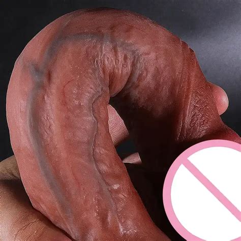 Hot Liquid Silicone Realistic Dildos Strong Suction Cup G Spot Vibrator Lifelike Penis