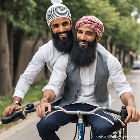 Gay Muslim Couple S Bike Ride Stable Diffusion Online