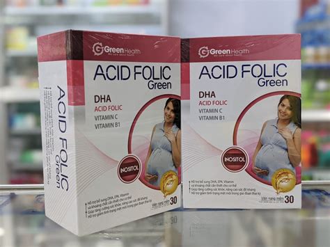 Viên uống bổ sắt Acid Folic Green Hộp 30 viên