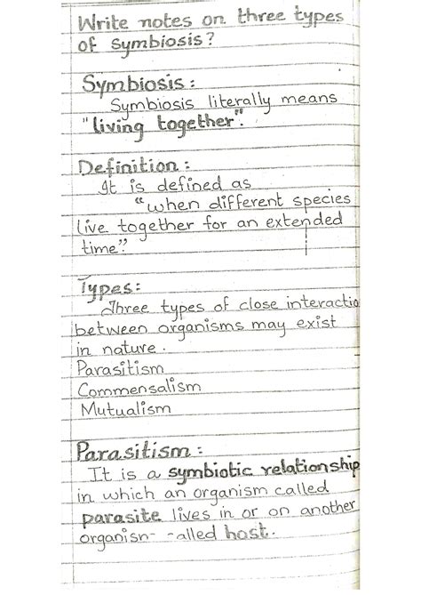 SOLUTION: Symbiosis and types of symbiosis - Studypool