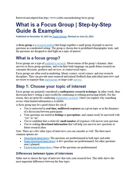Focus Group Intro | Download Free PDF | Focus Group | Sampling (Statistics)
