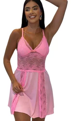 Camisola Renda Sexy Lingerie Langerie Dormir Transparente MercadoLivre