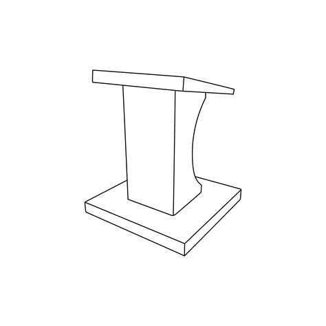 Podium line art design template, vector symbol, sign, outline ...