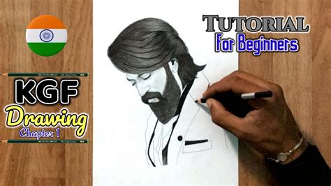 How To Draw Kgf Kgf Star Yash Drawing Step By Step Tutorial