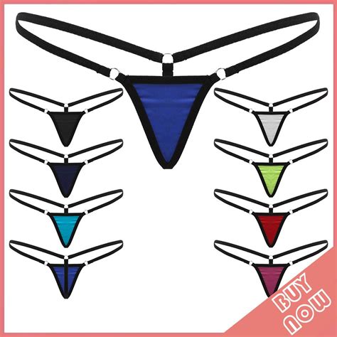 Womens Erotic Micro Mini Lingerie Super Low Rise T Back G String Thong