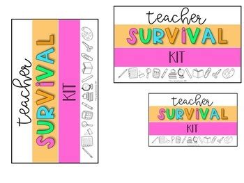 Teacher Survival Kit Printable Tags By Very Special Learners Tpt