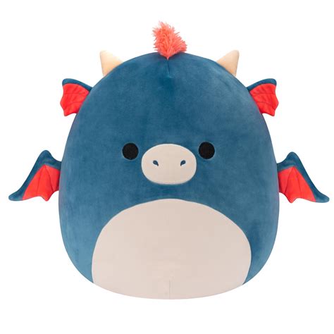 Squishmallows Original 14 Inch Carin Blue Dragon With Orange Mane