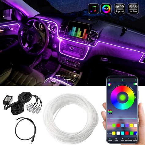 Automaze Car Led Interior Strip Light 16 Million Colors 5 In 1 With 6