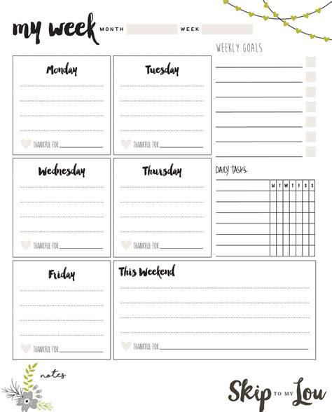 Weekly Planner Printable Pdf Free