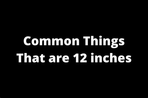 17 Common Things That Are 12 Inches