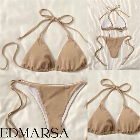 Bikini Triangulo Halter Brillante EDMARSA