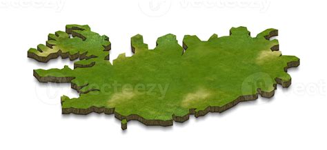 3D map illustration of iceland 12375048 PNG