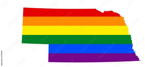 LGBT Flag Map Of The Nebraska PNG Rainbow Map Of The Nebraska In Colors Of LGBT Lesbian Gay