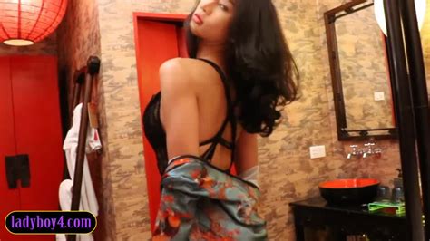 Big Fake Boobs Ladyboy In Lingerie Gives A Blowjob Ashemaletube