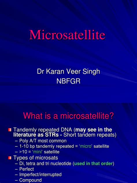 Microsatellite Microsatellite Genetics