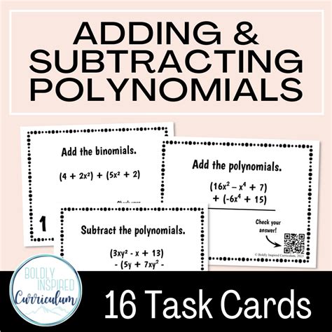 Adding And Subtracting Polynomials Task Cards Made By Teachers Worksheets Library