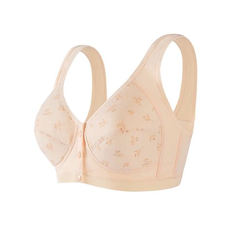 Alllist Full Coverage Women Bras Wireless Front Closure Lingerie Beige Solid Breathable Bralette