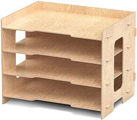 GUUSII HOME Organisateur De Bureau Bois Rangement Banette Casier