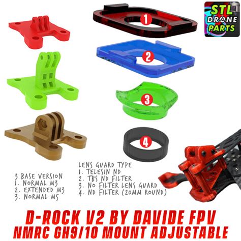 STL File D Rock V2 By Davide FPV NamelessRC Naked Gopro Hero 9 10 11