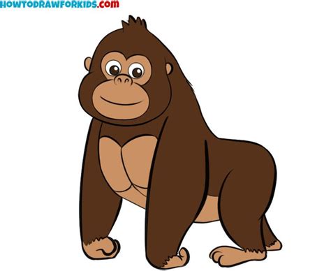 How To Draw A Gorilla Cute Cartoon Drawings Cartoon Drawings Drawings