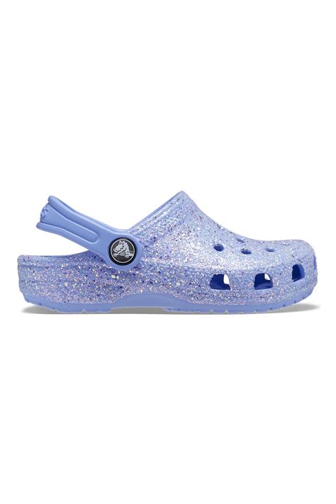 Crocs, Крокс с отворена пета и бляскав ефект, Светлосин, Сребрист, 22 ...