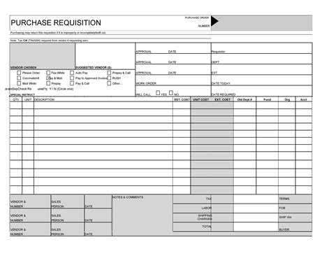 purchase requisition template