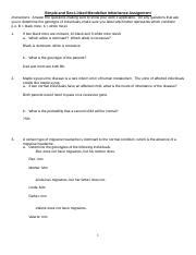 Simple And Sex Linked Docx Simple And Sex Linked Mendelian Inheritance Assignment Instructions