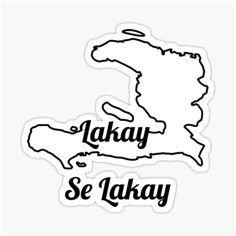 "Lakay Se Lakay Haiti Map Outline" Sticker for Sale by makeitadmirable | Redbubble