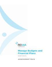 Bsbfim501manage Budgets Assessment V3 Intrctvprot Docx Manage Budgets